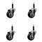 Service Caster 3'' Black Poly Wheel Swivel 3/4'' Expanding Stem Caster Set, 4PK SCC-EX20S314-PPUB-BLK-34-4 - alternate 1